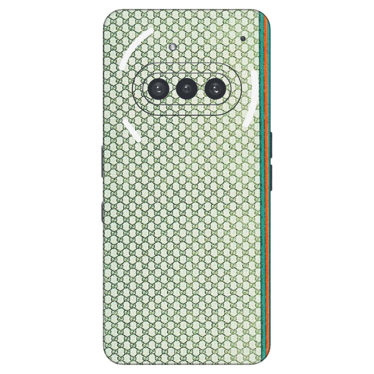 Nothing Phone Skins (All Models) - Gucci Fabric Pattern - 3D Embossed Finish (L-73) Nothing Phone 3A