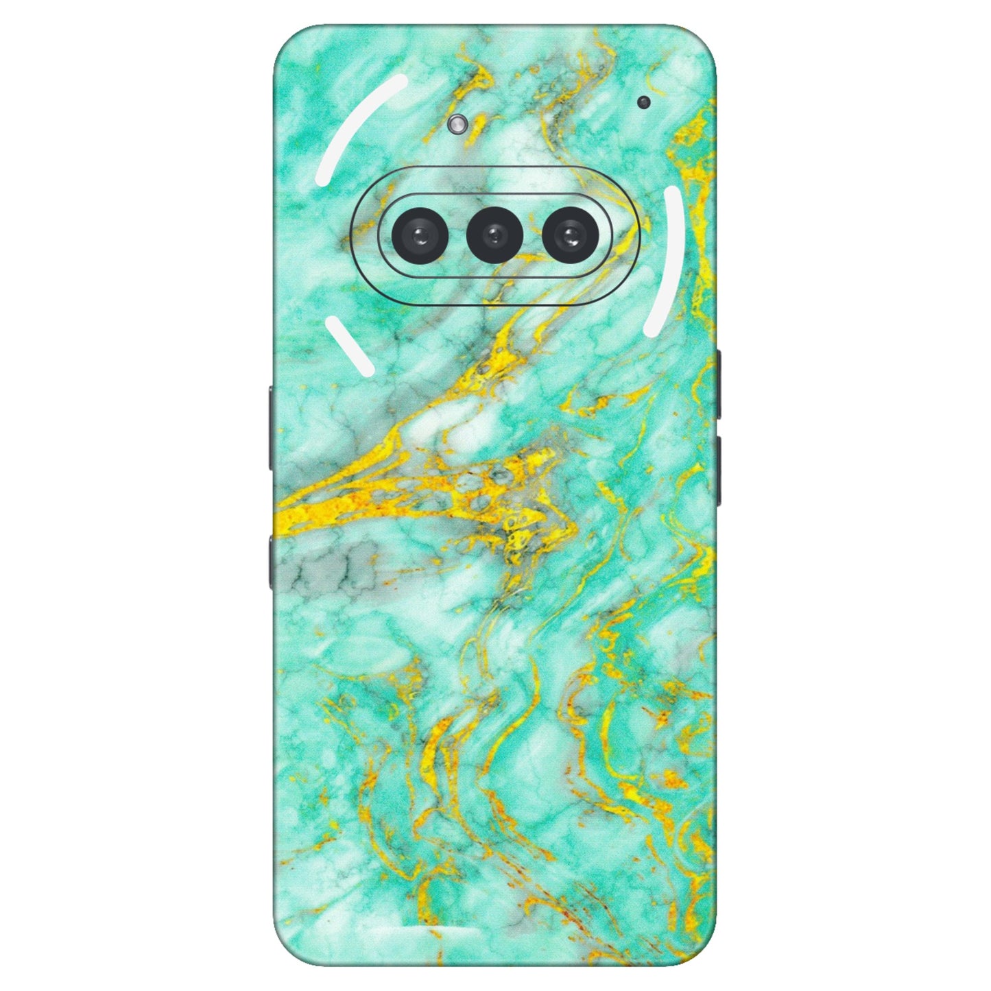 Nothing Phone Skins (All Models) - Green And Gold Marble Feel - Matte Finish (M-16) Nothing Phone 3A