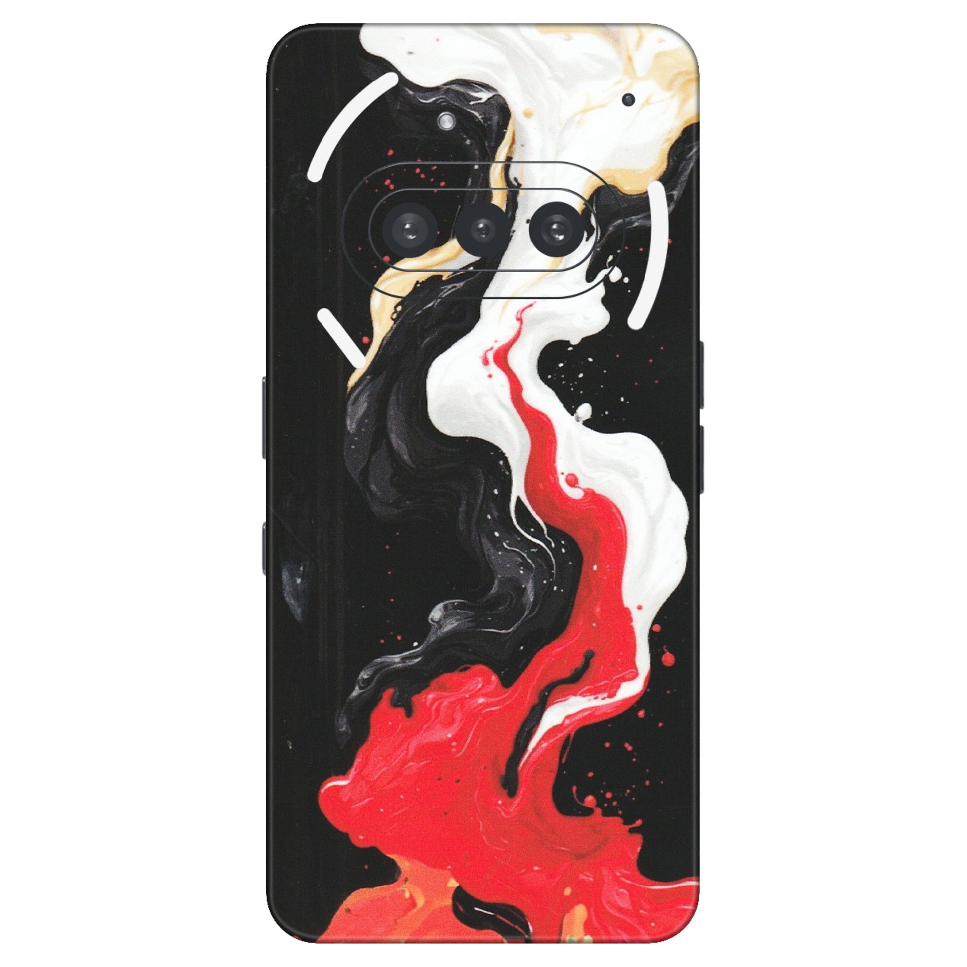 Nothing Phone Skins (All Models) - Black Red White Paint Splash Fusion - Matte Finish (M-56) Nothing Phone 3A