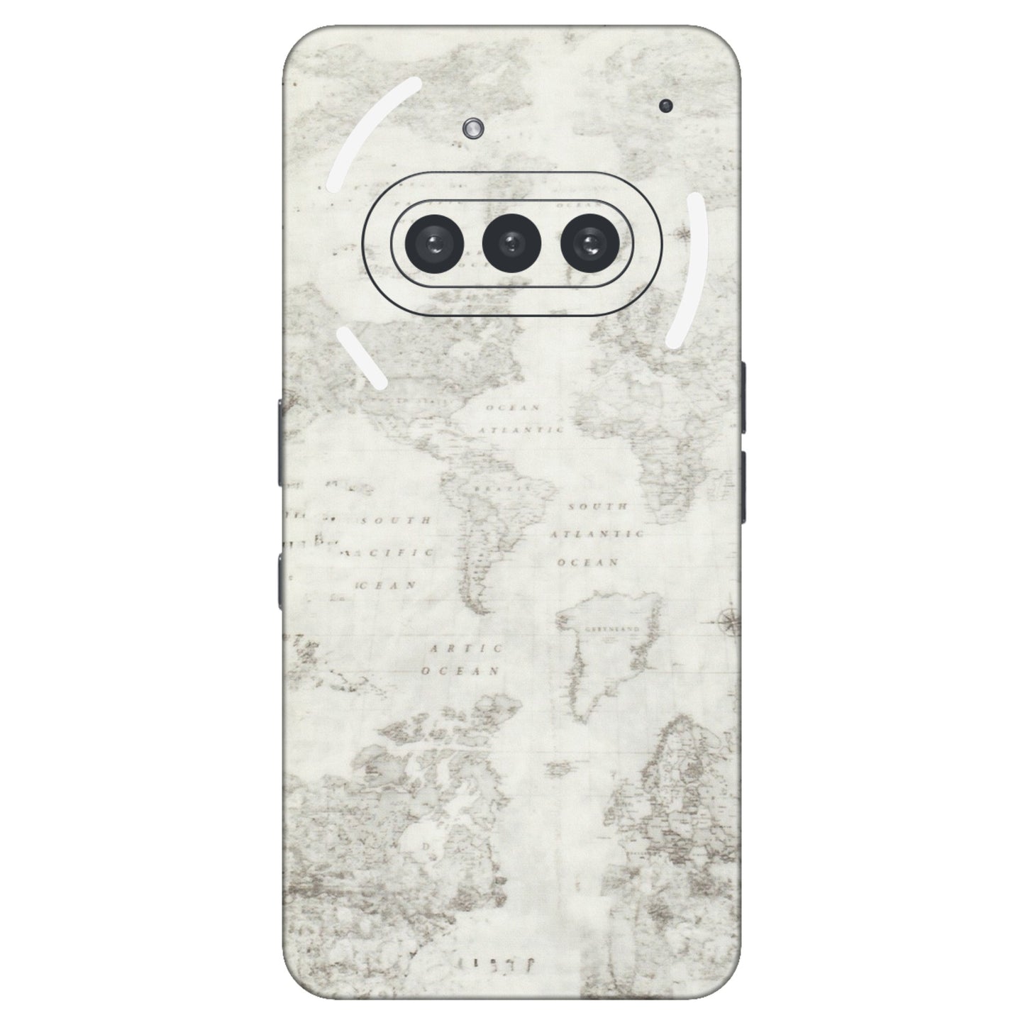 Nothing Phone Skins (All Models) - Tranzy Series World Travel Map - Transparent Finish (T-4) Nothing Phone 3A
