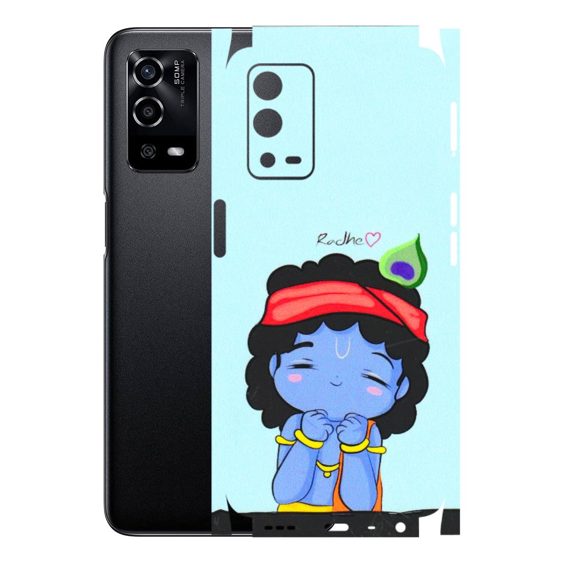 Oppo Phone Skins (All Models) - Radhe Radhe Cute Toon - 3D Embossed Finish (L-05) Oppo A55 4G