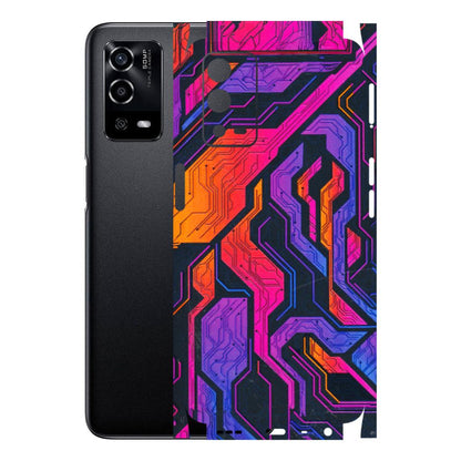 Oppo Phone Skins (All Models) - Tech Circuits Futuristic - 3D Embossed Finish (L-07) Oppo A55 4G