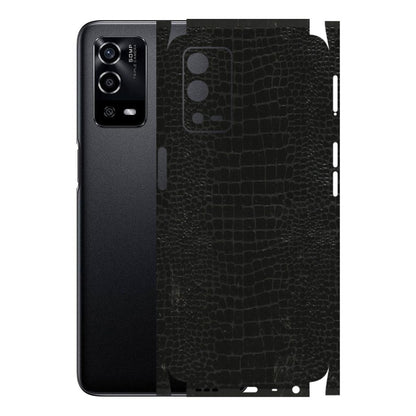 Oppo Phone Skins (All Models) - Snake Leather Black - 3D Embossed Finish (L-107) Oppo A55 4G