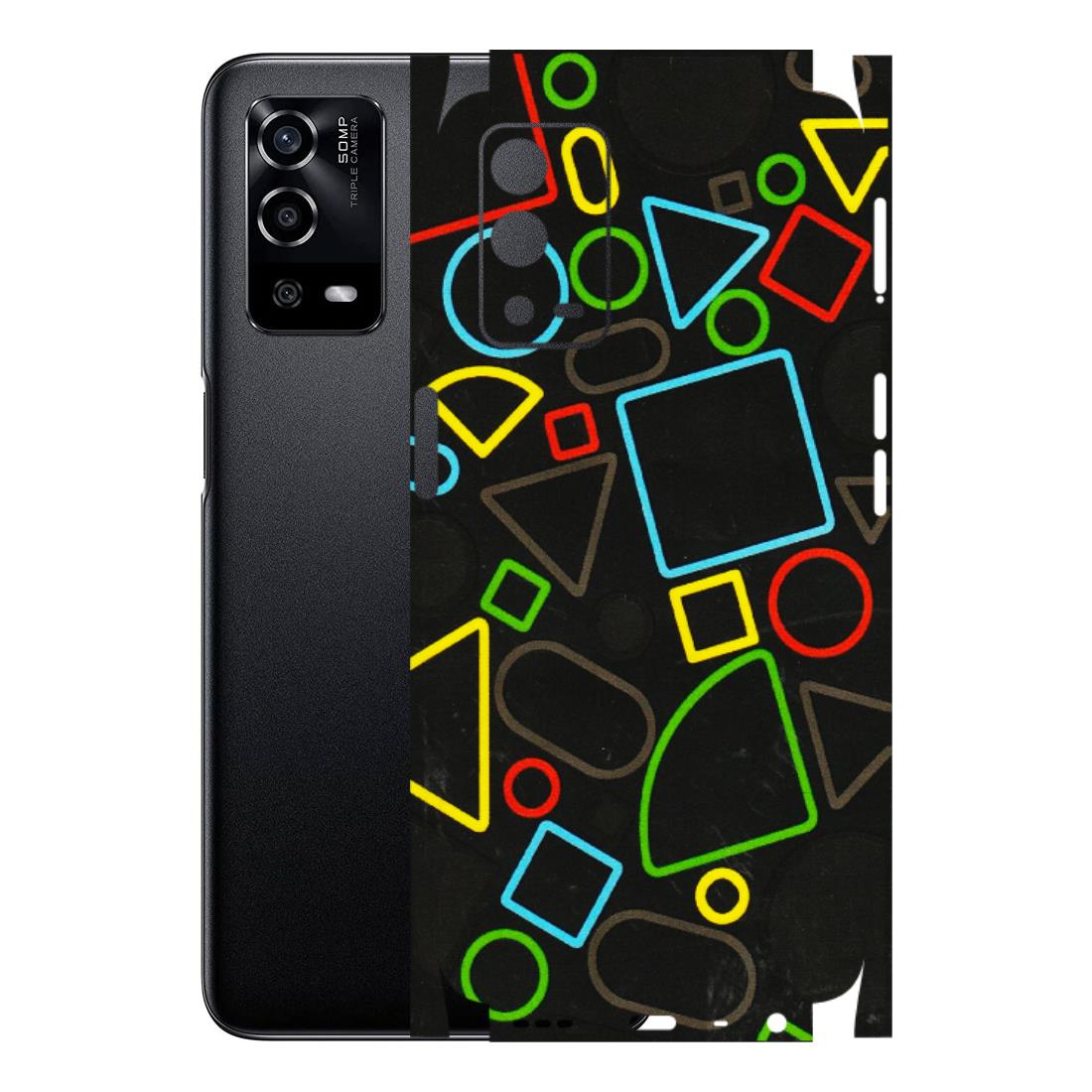 Oppo Phone Skins (All Models) - Black Shapes - 3D Embossed Finish (L-131) Oppo A55 4G