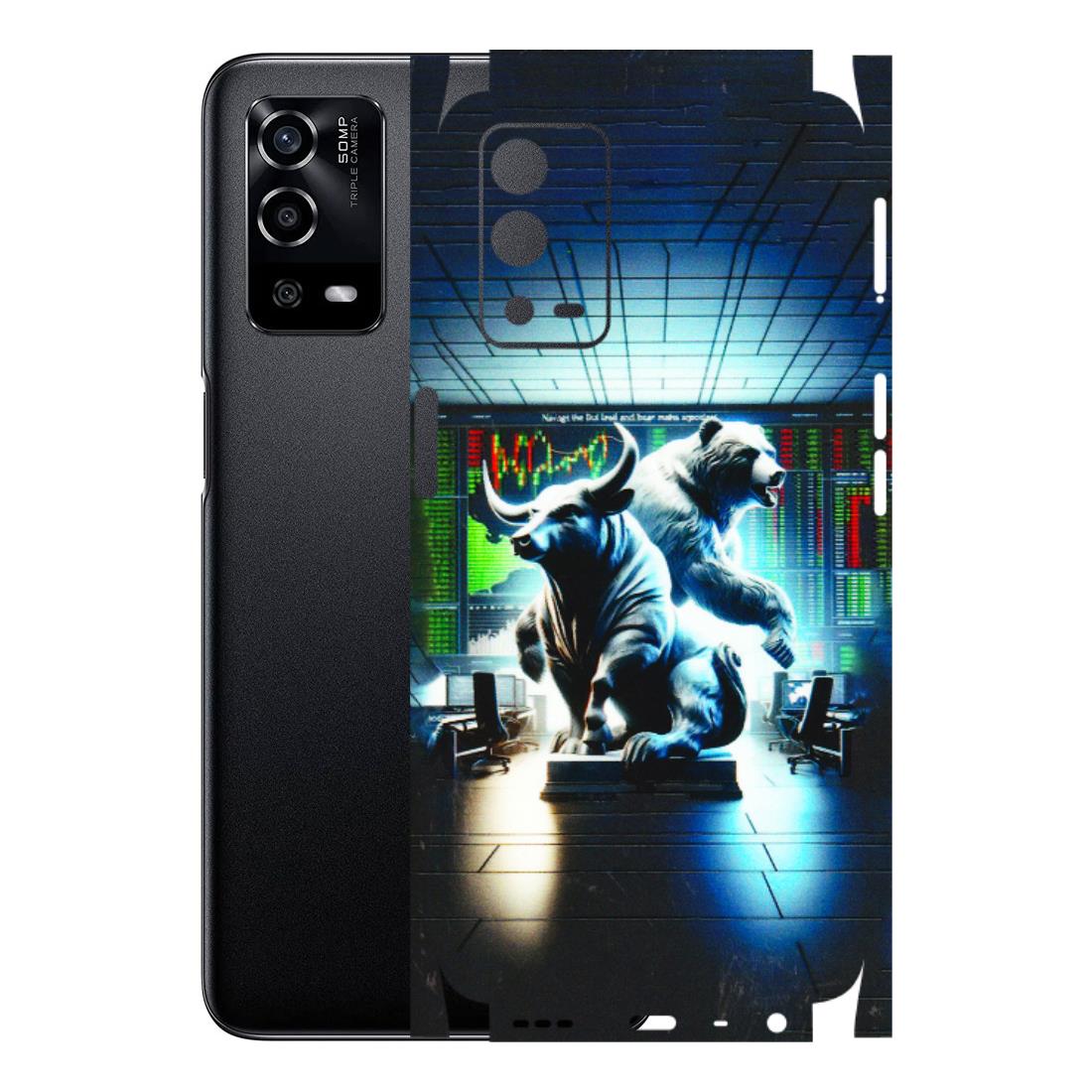 Oppo Phone Skins (All Models) - Stock Market Sensex Bear vs Bulls - 3D Embossed Finish (L-15) Oppo A55 4G