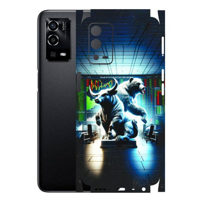 Oppo Phone Skins (All Models) - Stock Market Sensex Bear vs Bulls - 3D Embossed Finish (L-15) Oppo A55 4G