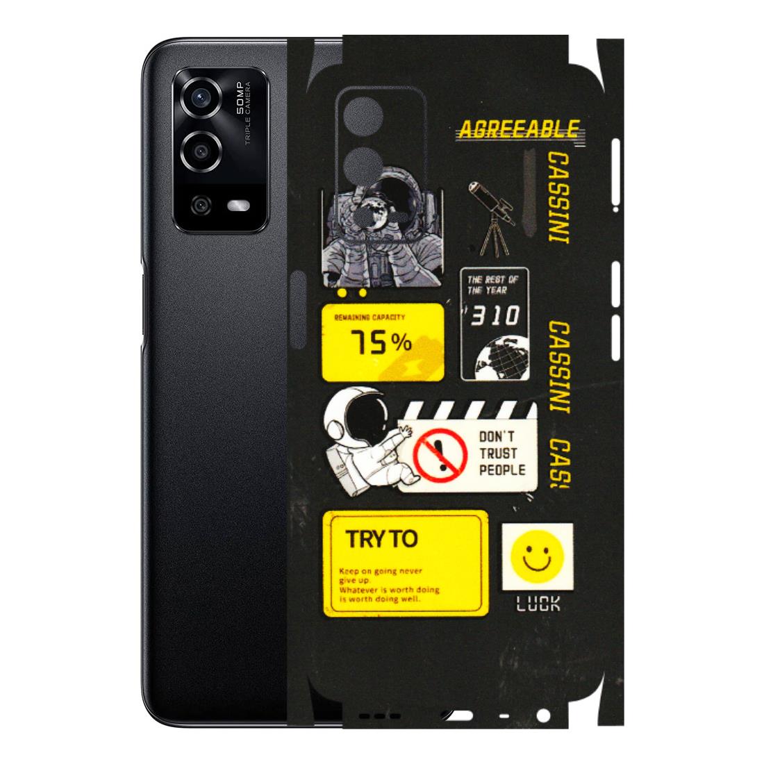 Oppo Phone Skins (All Models) - Black Cassini - 3D Embossed Finish (L-161) Oppo A55 4G