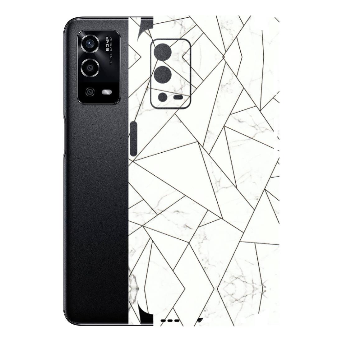 Oppo Phone Skins (All Models) - Luxury White Marble Effect - 3D Embossed Finish (L-168) Oppo A55 4G