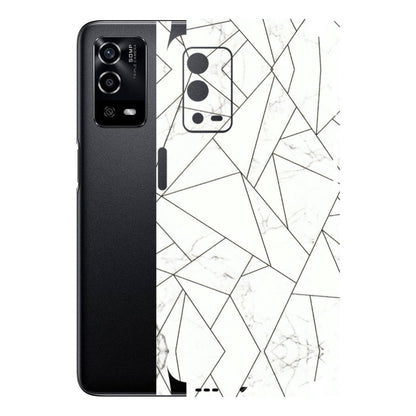 Oppo Phone Skins (All Models) - Luxury White Marble Effect - 3D Embossed Finish (L-168) Oppo A55 4G