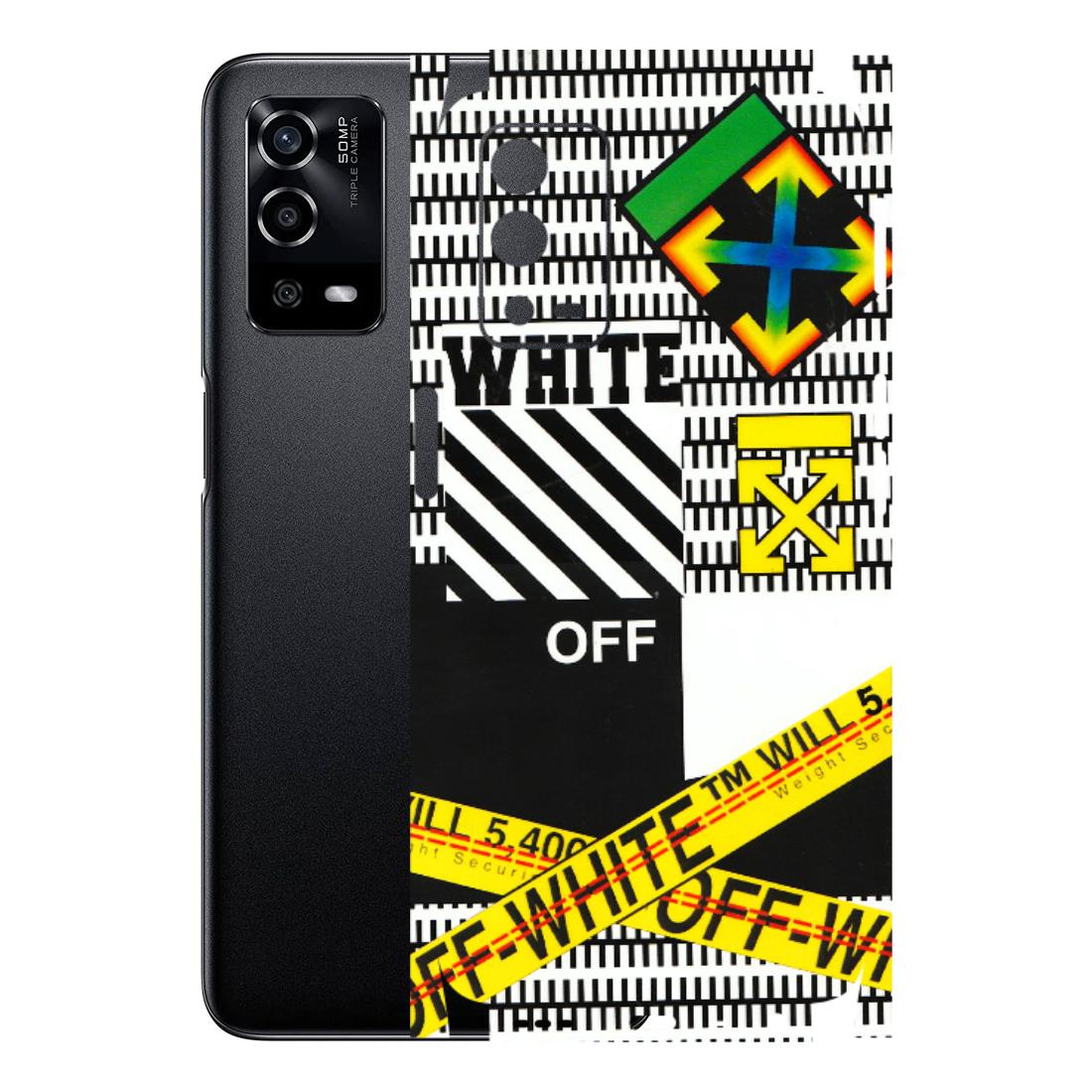 Oppo Phone Skins (All Models) - White Off Abstract - 3D Embossed Finish (L-172) Oppo A55 4G