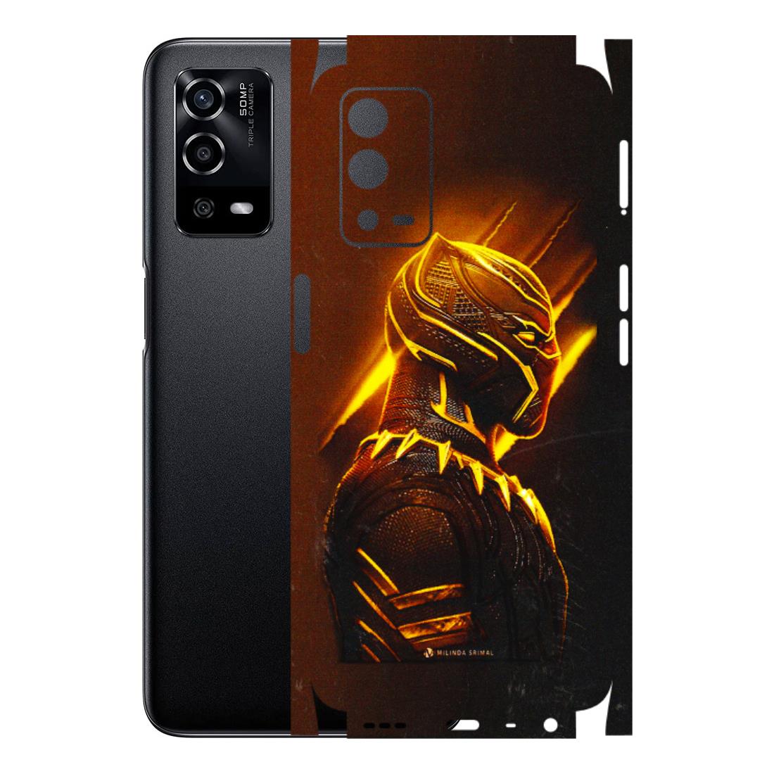 Oppo Phone Skins (All Models) - Gold Black Panther - 3D Embossed Finish (L-181) Oppo A55 4G