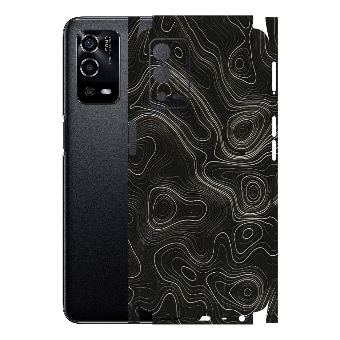Oppo Phone Skins (All Models) - Black Swirl - 3D Embossed Finish (L-196) Oppo A55 4G