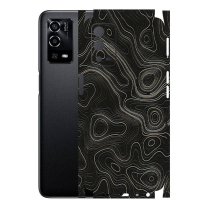 Oppo Phone Skins (All Models) - Black Swirl - 3D Embossed Finish (L-196) Oppo A55 4G
