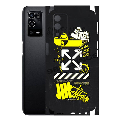 Oppo Phone Skins (All Models) - Anti Social Graffiti - 3D Embossed Finish (L-198) Oppo A55 4G