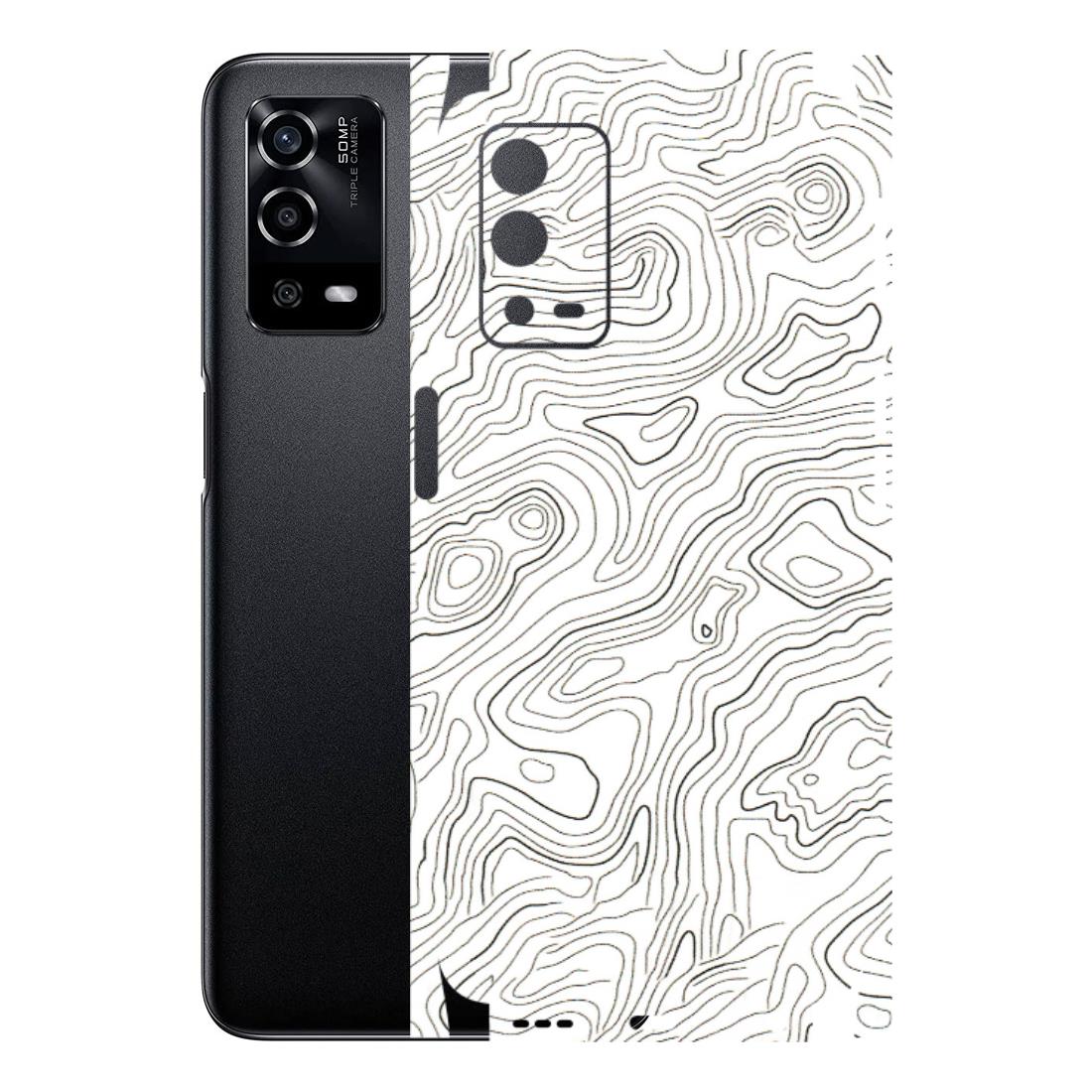 Oppo Phone Skins (All Models) - White Black Swirls Latest - 3D Embossed Finish (L-219) Oppo A55 4G