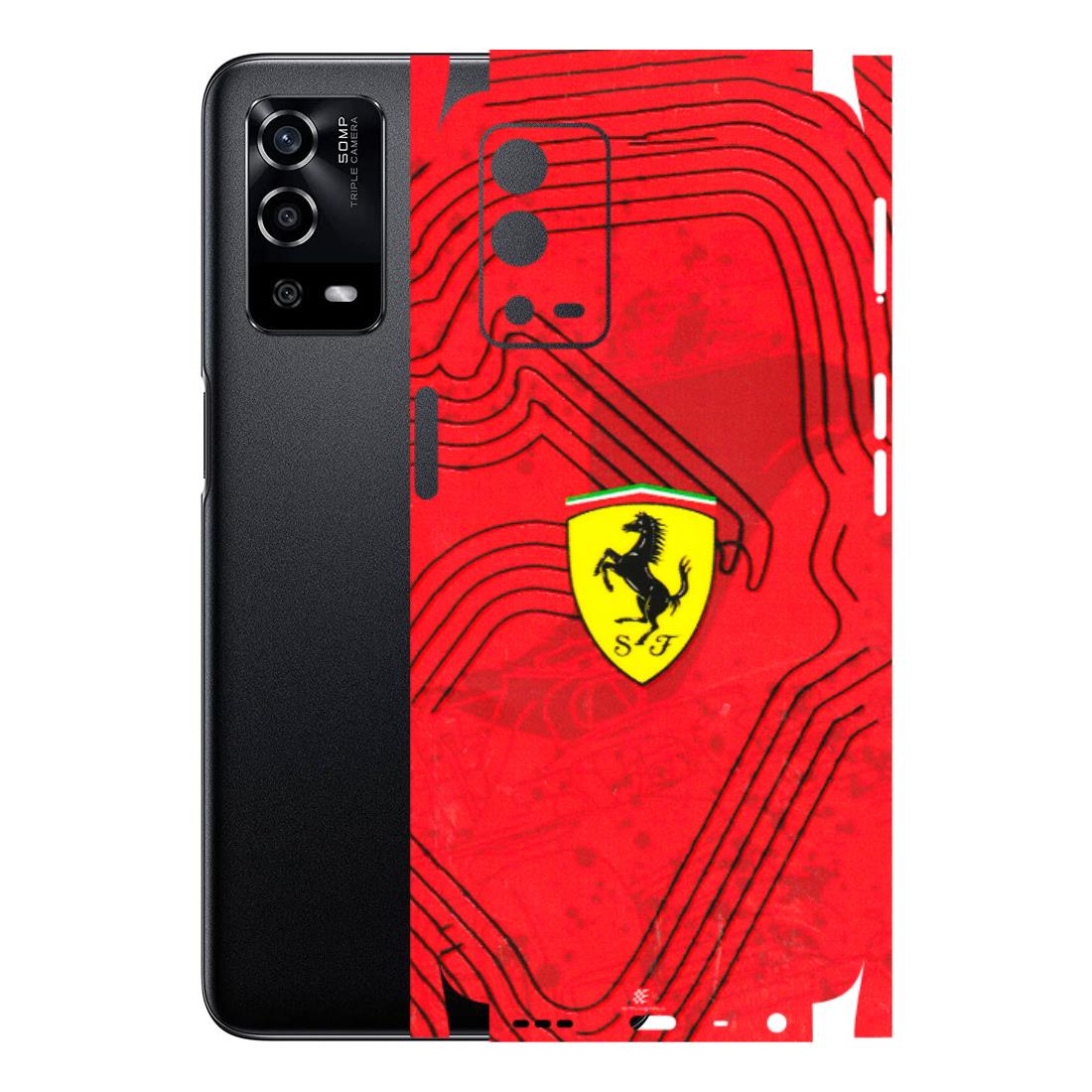 Oppo Phone Skins (All Models) - Red Ferrari Logo Stylish - 3D Embossed Finish (L-238) Oppo A55 4G