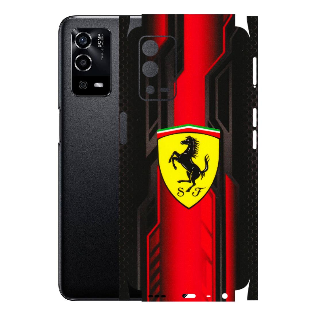 Oppo Phone Skins (All Models) - Black Ferrari Logo - 3D Embossed Finish (L-253) Oppo A55 4G