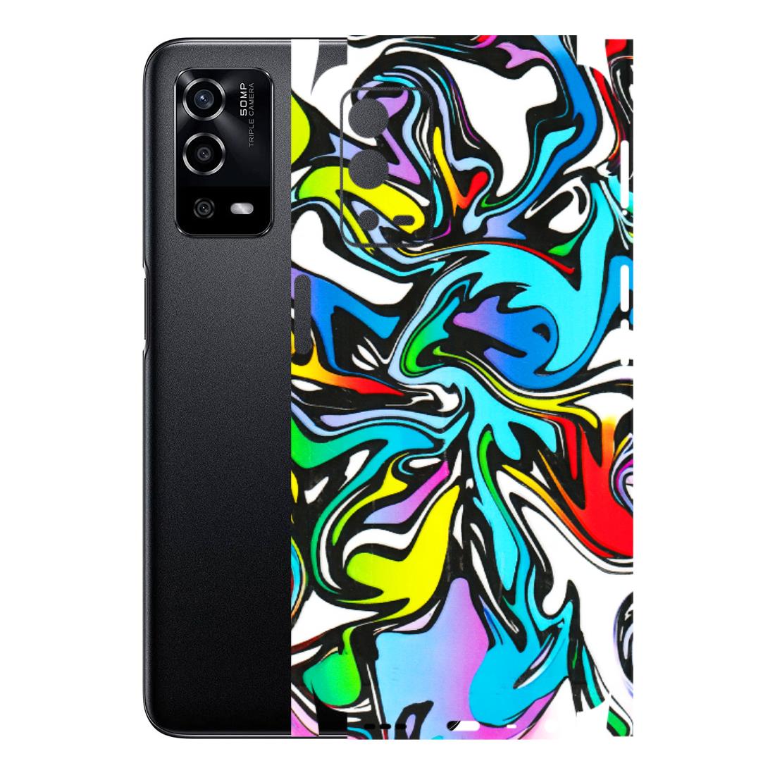 Oppo Phone Skins (All Models) - Abstract Colour Paints Latest - 3D Embossed Finish (L-271) Oppo A55 4G