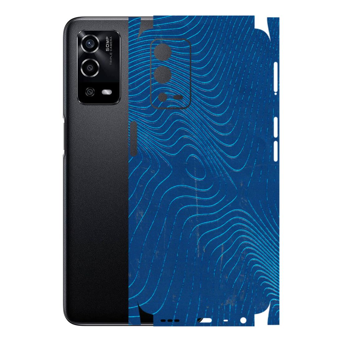 Oppo Phone Skins (All Models) - Abstract Blue Line Map Latest - 3D Embossed Finish (L-272) Oppo A55 4G