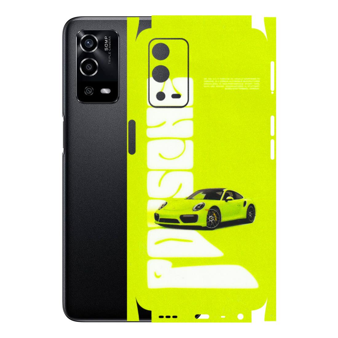 Oppo Phone Skins (All Models) - Lime Green Porche - 3D Embossed Finish (L-30) Oppo A55 4G