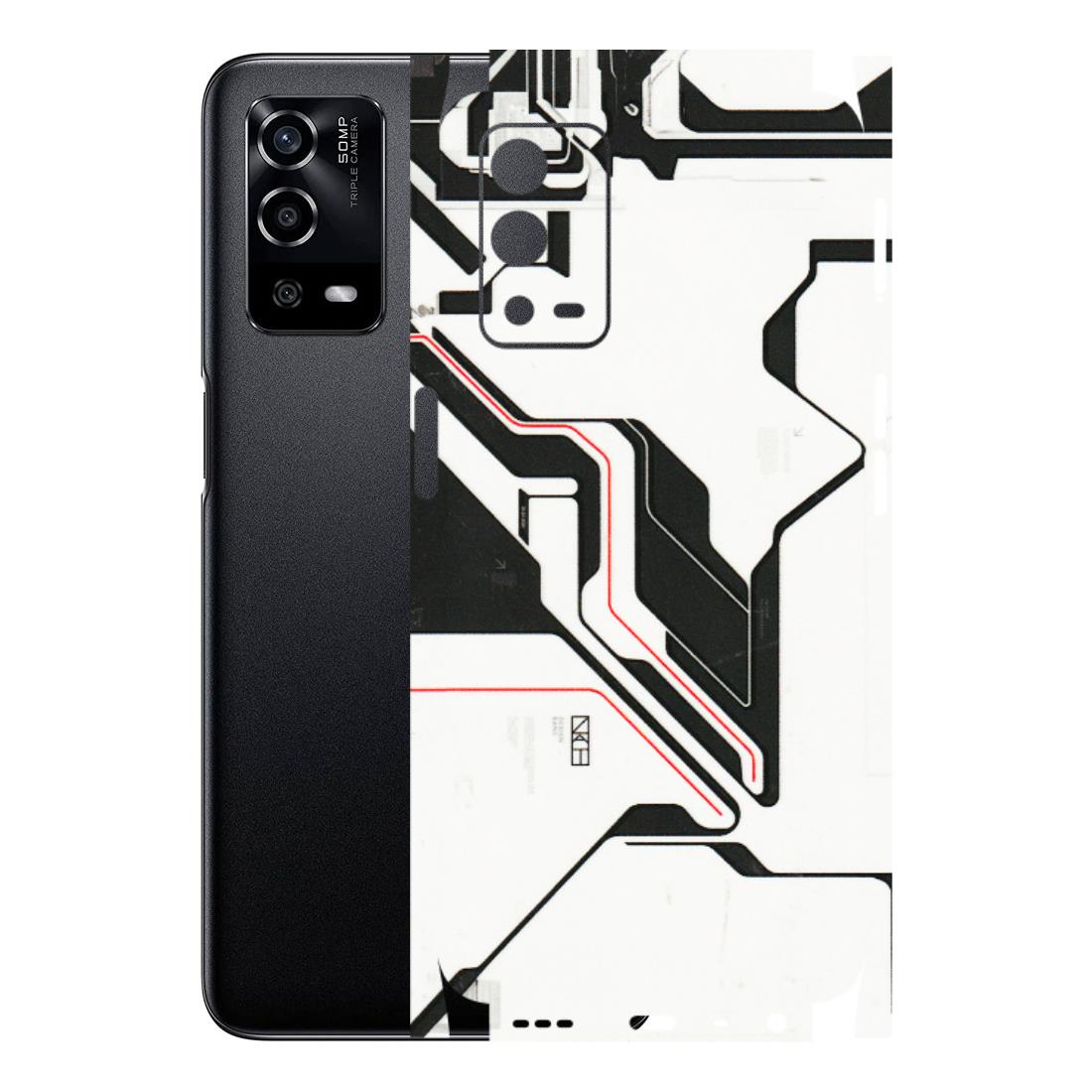 Oppo Phone Skins (All Models) - White Techy Logo - 3D Embossed Finish (L-312) Oppo A55 4G