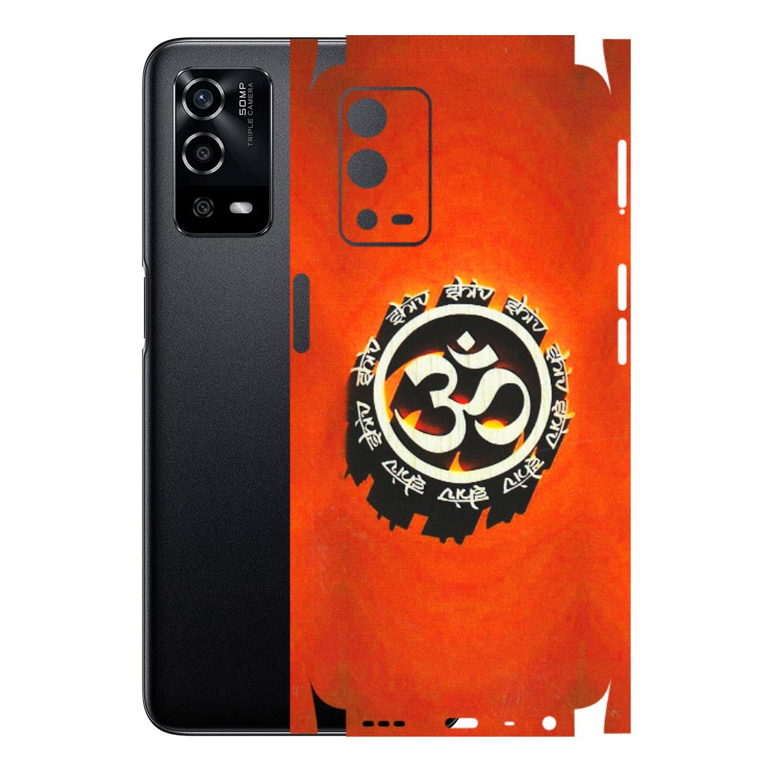 Oppo Phone Skins (All Models) - Aum Shiv Orange - 3D Embossed Finish (L-32) Oppo A55 4G