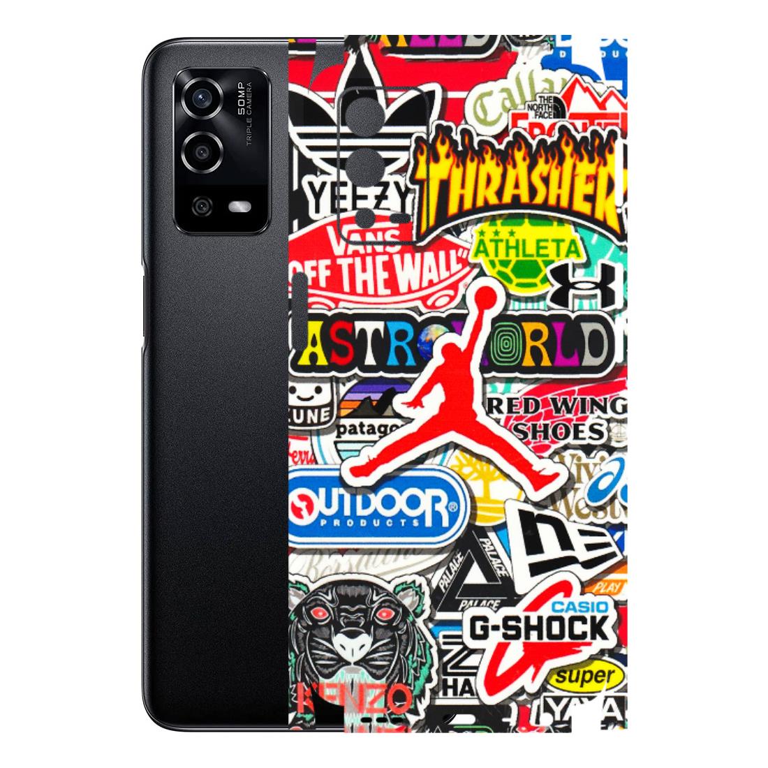 Oppo Phone Skins (All Models) - Multi Brands Sticker Graffiti - 3D Embossed Finish (L-37) Oppo A55 4G