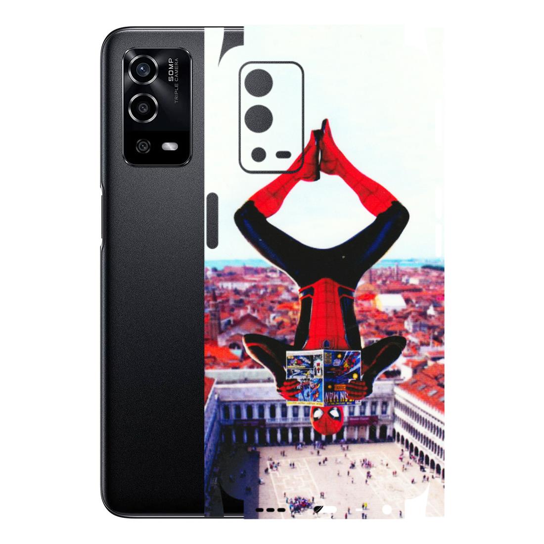 Oppo Phone Skins (All Models) - Spiderman Hanging - 3D Embossed Finish (L-53) Oppo A55 4G