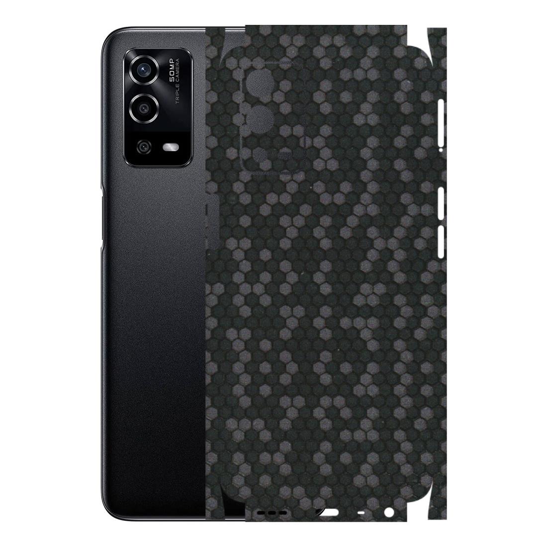 Oppo Phone Skins (All Models) - Black Grey Honeycomb Sober - 3D Embossed Finish (L-85) Oppo A55 4G