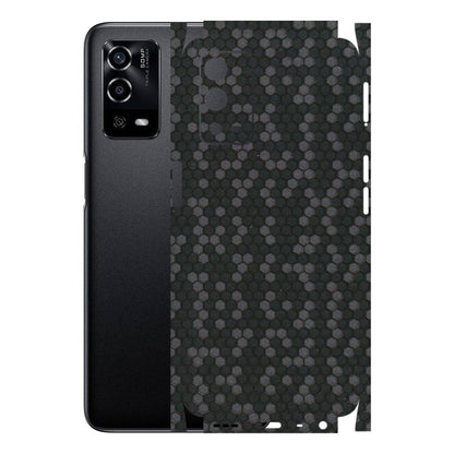 Oppo Phone Skins (All Models) - Black Grey Honeycomb Sober - 3D Embossed Finish (L-85) Oppo A55 4G