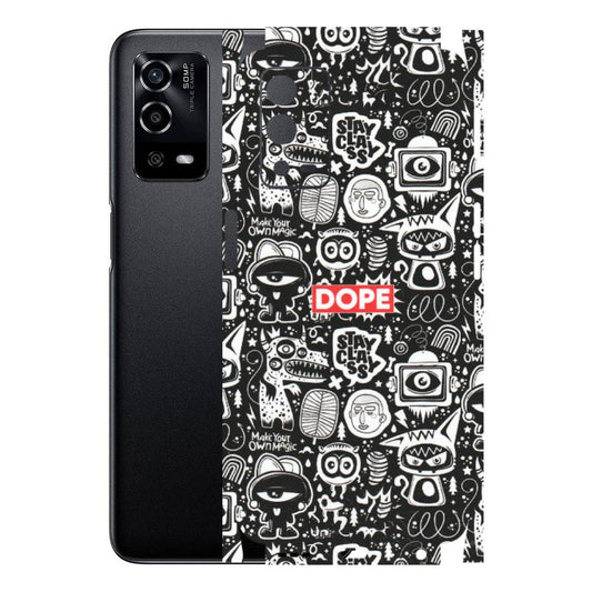 OPPO Phone Skins (All Models) - Dope Stay Classy Black Doodles - Matte Finish (M-126) Oppo A55 4G