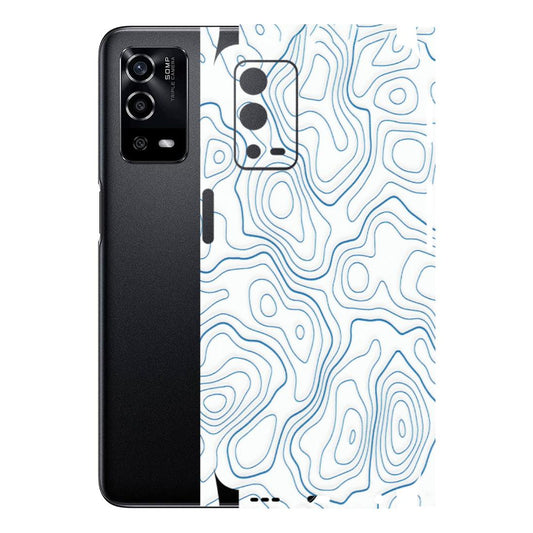 OPPO Phone Skins (All Models) - Blue And White Swirls - Matte Finish (M-139) Oppo A55 4G