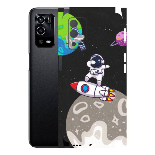 OPPO Phone Skins (All Models) - Astronaut Vibing Toon Running - Matte Finish (M-39) Oppo A55 4G
