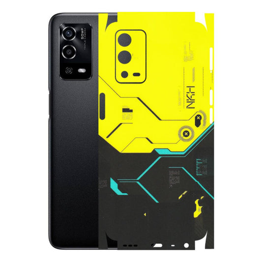 OPPO Phone Skins (All Models) - Black Yellow Technica - Matte Finish (M-53) Oppo A55 4G