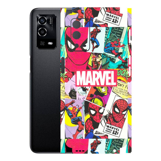 OPPO Phone Skins (All Models) - Marvel Comic Spiderman Grafitti - Matte Finish (M-72) Oppo A55 4G