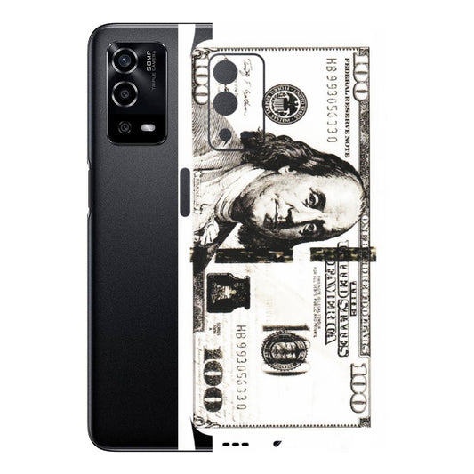 OPPO Phone Skins (All Models) - 100 Dollar Currency - Transparent Finish (T-01) Oppo A55 4G