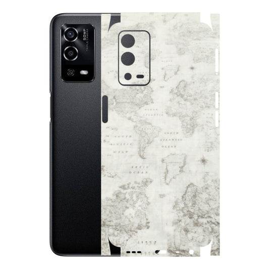 OPPO Phone Skins (All Models) - World Travel Map - Transparent Finish (T-04) Oppo A55 4G