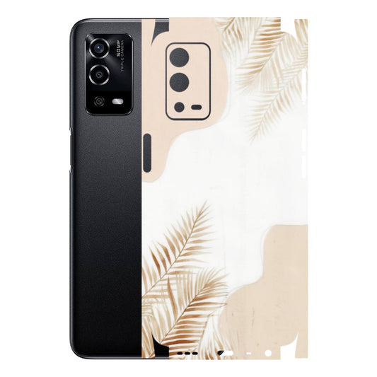 OPPO Phone Skins (All Models) - Gold Petals Abstract - Transparent Finish (T-08) Oppo A55 4G