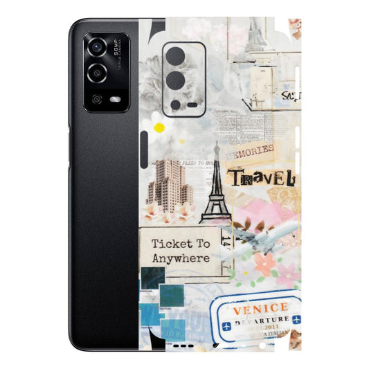 OPPO Phone Skins (All Models) - Travel Memories - Transparent Finish (T-09) Oppo A55 4G