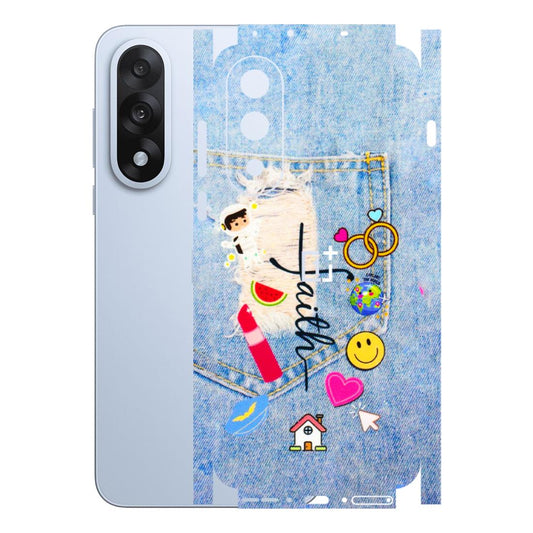 OnePlus Phone Skins (All Models) - Denim Jeans Pocket - 3D Embossed Finish - (L-134) OnePlus Nord 5