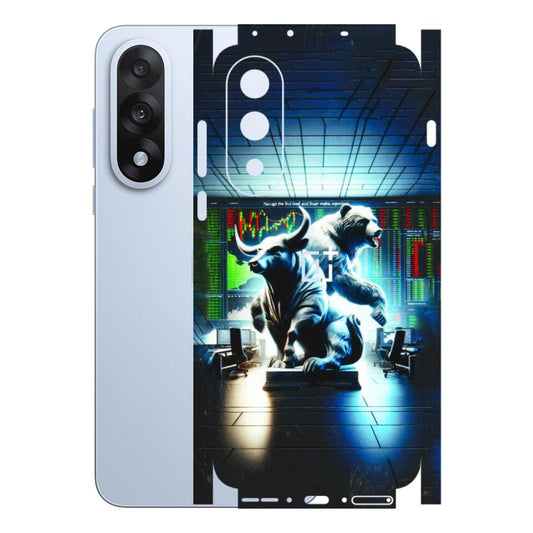OnePlus Phone Skins (All Models) - Stock Market Sensex Bear vs Bulls - 3D Embossed Finish - (L-15) OnePlus Nord 5