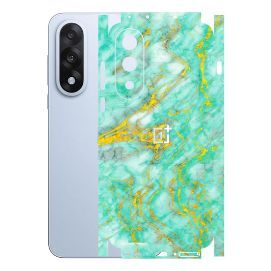 OnePlus Phone Skins (All Models) - Green And Gold Marble Feel - Matte Finish - (M-16) OnePlus Nord 5