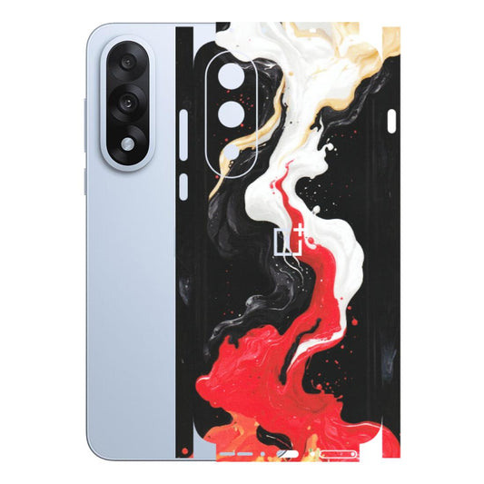 OnePlus Phone Skins (All Models) - Black Red White Paint Splash Fusion - Matte Finish - (M-56) OnePlus Nord 5