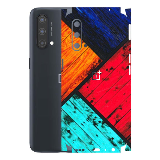 OnePlus Phone Skins (All Models) - Colourful Wood Panels Abstract - 3D Embossed Finish - (L-09) OnePlus Nord CE 5 5G