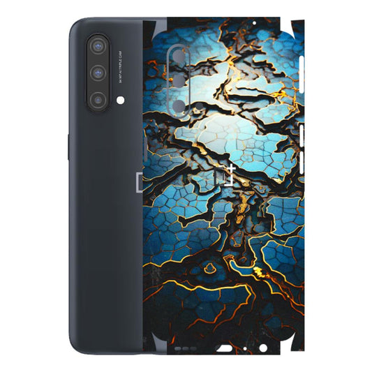 OnePlus Phone Skins (All Models) - Blue Gold Abstract - 3D Embossed Finish - (L-11) OnePlus Nord CE 5 5G
