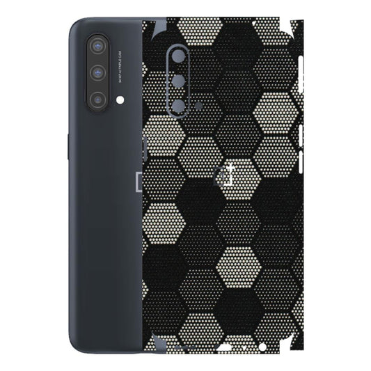 OnePlus Phone Skins (All Models) - Black & White Dotted Honeycomb Texture - 3D Embossed Finish - (L-202) OnePlus Nord CE 5 5G