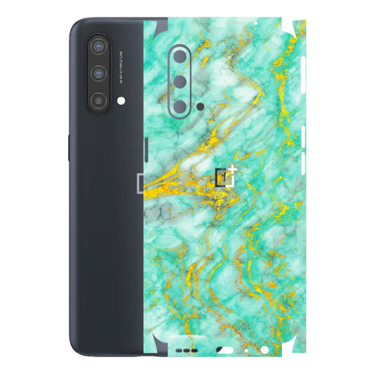 OnePlus Phone Skins (All Models) - Green And Gold Marble Feel - Matte Finish - (M-16) OnePlus Nord CE 5 5G