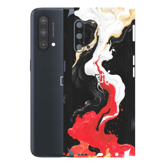 OnePlus Phone Skins (All Models) - Black Red White Paint Splash Fusion - Matte Finish - (M-56) OnePlus Nord CE 5 5G