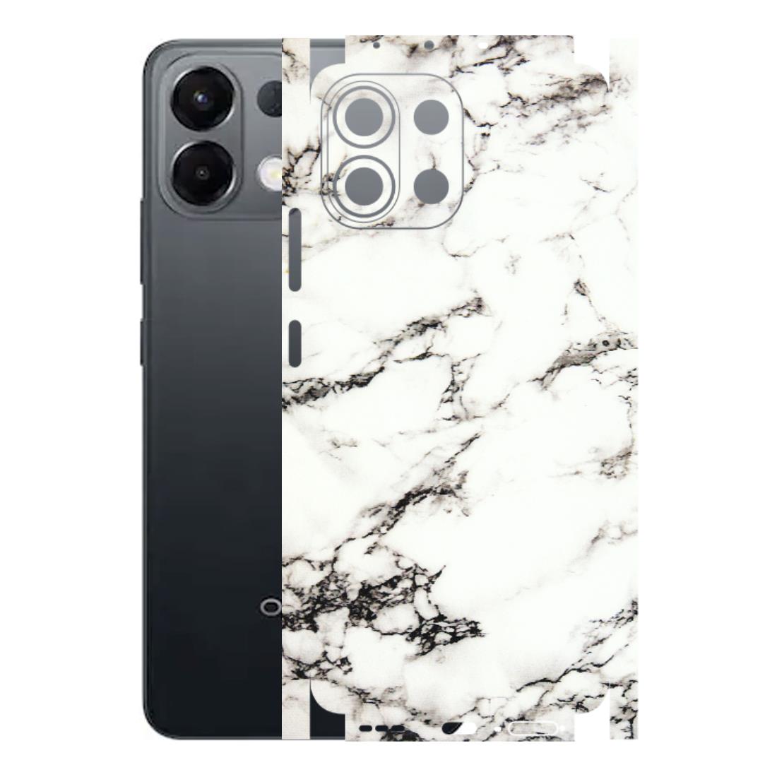 OPPO Phone Skins 2025 (All Models) - Black and White Marble Texture - 3D Embossed Finish (L-124) Oppo K13 5G