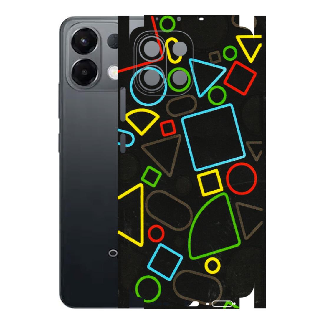 OPPO Phone Skins 2025 (All Models) - Black Shapes - 3D Embossed Finish (L-131) Oppo K13 5G